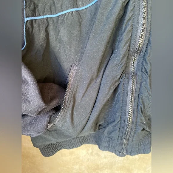 Nike Men's Black Blue Dual Layer Windbreaker Sweater Vest Jacket Vintage Medium - Picture 5 of 5